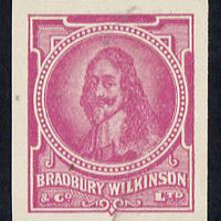 Cinderella - Great Britain Bradbury Wilkinson King Charles I imperf essay stamp in mauve on ungummed paper