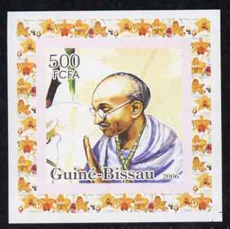 Guinea - Bissau 2006 Mahatma Gandhi #2 individual imperf deluxe sheet unmounted mint. Note this item is privately produced and is offered purely on its thematic appeal