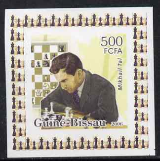 Guinea - Bissau 2006 World Chess Masters #2 - Mikhail Tal individual imperf deluxe sheet unmounted mint. Note this item is privately produced and is offered purely on its thematic appeal