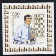 Guinea - Bissau 2006 World Chess Masters #3 - Vladimir Kramnik individual imperf deluxe sheet unmounted mint. Note this item is privately produced and is offered purely on its thematic appeal