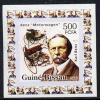 Guinea - Bissau 2006 Great Inventors #3 - Karl Benz & Car individual imperf deluxe sheet unmounted mint