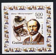 Guinea - Bissau 2006 Great Inventors #3 - Karl Benz & Car individual imperf deluxe sheet unmounted mint