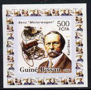 Guinea - Bissau 2006 Great Inventors #3 - Karl Benz & Car individual imperf deluxe sheet unmounted mint