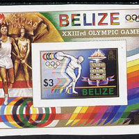 Belize 1984 Discus (Olympics) unmounted mint imperf m/sheet (SG MS 788)