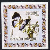 St Thomas & Prince Islands 2006 Orchids & Butterflies #1 individual imperf deluxe sheet unmounted mint. Note this item is privately produced and is offered purely on its thematic appeal