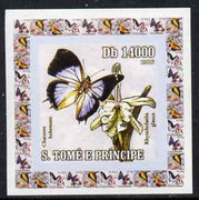 St Thomas & Prince Islands 2006 Orchids & Butterflies #1 individual imperf deluxe sheet unmounted mint. Note this item is privately produced and is offered purely on its thematic appeal