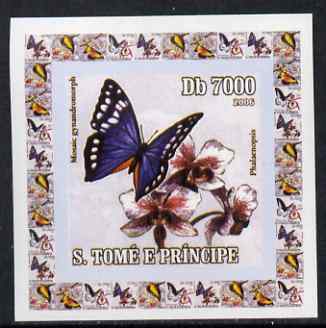 St Thomas & Prince Islands 2006 Orchids & Butterflies #3 individual imperf deluxe sheet unmounted mint. Note this item is privately produced and is offered purely on its thematic appeal