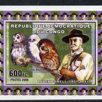 Congo 2006 Baden Powell & Owls #1 - Tawney Owl individual imperf deluxe sheet unmounted mint. Note this item is privately produced and is offered purely on its thematic appeal