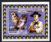 Congo 2006 Baden Powell & Owls #2 - Screech Owl individual imperf deluxe sheet unmounted mint. Note this item is privately produced and is offered purely on its thematic appeal