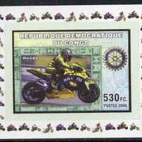 Congo 2006 Motorcycles #4 - Honda & Rotary Logo individual imperf deluxe sheet unmounted mint. Note this item is privately produced and is offered purely on its thematic appeal