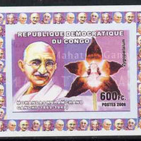 Congo 2006 Humanitarians & Orchids #2 - Mahatma Gandhi individual imperf deluxe sheet unmounted mint. Note this item is privately produced and is offered purely on its thematic appeal