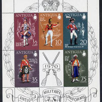 Antigua 1970 Military Uniforms (1st series) perf m/sheet unmounted mint, SG MS 295