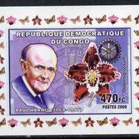 Congo 2006 Paul Harris, Orchid & Rotary #1 individual imperf deluxe sheet unmounted mint. Note this item is privately produced and is offered purely on its thematic appeal