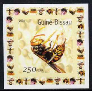 Guinea - Bissau 2001 Bees #6 individual imperf deluxe sheet unmounted mint. Note this item is privately produced and is offered purely on its thematic appeal