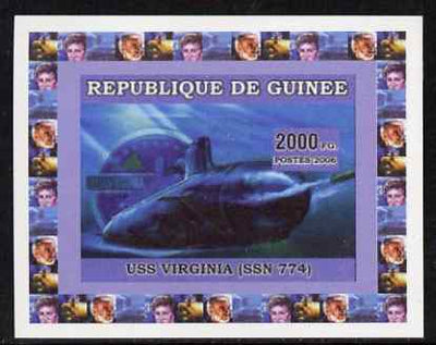 Guinea - Bissau 2006 Submarines #1 - USS Virginia individual imperf deluxe sheet unmounted mint. Note this item is privately produced and is offered purely on its thematic appeal