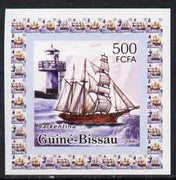 Guinea - Bissau 2006 Ships & Lighthouses #3 - Barkentina individual imperf deluxe sheet unmounted mint. Note this item is privately produced and is offered purely on its thematic appeal