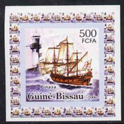 Guinea - Bissau 2006 Ships & Lighthouses #4 - Pinasa individual imperf deluxe sheet unmounted mint. Note this item is privately produced and is offered purely on its thematic appeal