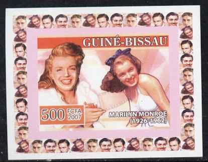 Guinea - Bissau 2007 Cinema Stars #1 - Marilyn Monroe individual imperf deluxe sheet unmounted mint. Note this item is privately produced and is offered purely on its thematic appeal