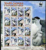 South Georgia & the South Sandwich Islands 2008 WWF - Chinstrap Penguin perf sheetlet containing 16 values (4 se-tenant strips of 4) unmounted mint