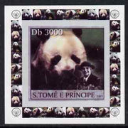 St Thomas & Prince Islands 2003 Pandas (with Lady Baden-Powell) #3 individual imperf deluxe sheet unmounted mint as Mi 2150