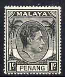 Malaya - Penang 1949-52 KG6 1c black unmounted mint, SG3