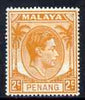 Malaya - Penang 1949-52 KG6 2c orange unmounted mint, SG4