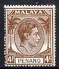 Malaya - Penang 1949-52 KG6 4c brown unmounted mint, SG6