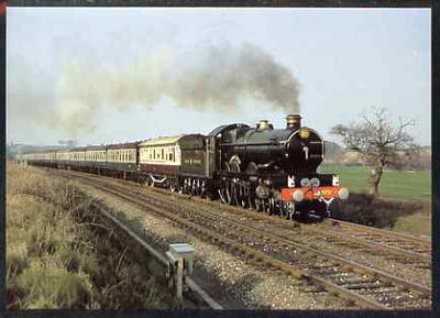 Postcard produced in 1980's in full colour showing GWR 1904 rebuilt Castle Class 4-6-0 Pendennis Castle, unused and pristine