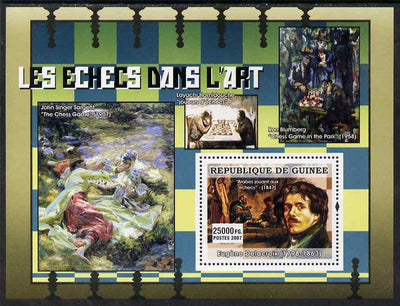 Guinea - Conakry 2007 Chess in Art (Delacroix, John Singer Sargent & Blumberg) perf souvenir sheet unmounted mint