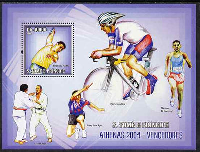 St Thomas & Prince Islands 2006 Athens Olympic Games Winners (Virgilijus Alekna) perf souvenir sheet unmounted mint, Mi BL 534