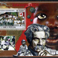 St Thomas & Prince Islands 2008 First Aid & Medical (Albert Schweitzer) perf souvenir sheet unmounted mint