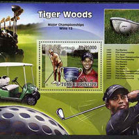 St Thomas & Prince Islands 2008 Golf (Tiger Woods) perf souvenir sheet unmounted mint