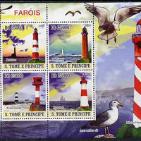 St Thomas & Prince Islands 2008 Lighthouses perf sheetlet containing 4 values unmounted mint