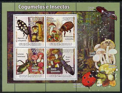 Guinea - Bissau 2008 Mushrooms & Insects perf sheetlet containing 4 values unmounted mint