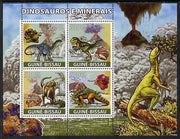 Guinea - Bissau 2008 Dinosaurs & Minerals perf sheetlet containing 4 values unmounted mint