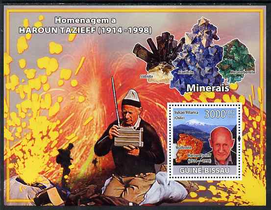 Guinea - Bissau 2008 Haroun Tazieff - Volcanoes & Minerals perf souvenir sheet unmounted mint