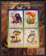 Malawi 2008 Owls & Mushrooms #1 perf sheetlet containing 4 values, each with Scout logo unmounted mint