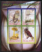 Malawi 2008 Owls & Mushrooms #2 perf sheetlet containing 4 values, each with Scout logo fine cto used