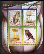 Malawi 2008 Owls & Mushrooms #2 perf sheetlet containing 4 values, each with Scout logo unmounted mint