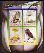 Malawi 2008 Owls & Mushrooms #2 imperf sheetlet containing 4 values, each with Scout logo unmounted mint