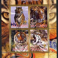 Malawi 2008 Tigers perf sheetlet containing 4 values, each with Scout logo fine cto used