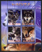 Malawi 2008 Wolves perf sheetlet containing 4 values, each with Scout logo fine cto used