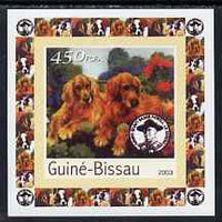 Guinea - Bissau 2003 Dogs #2 individual imperf deluxe sheet featuring Baden Powell, unmounted mint. Note this item is privately produced and is offered purely on its thematic appeal