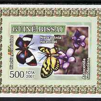 Guinea - Bissau 2007 Butterflies & Orchids individual imperf deluxe sheet #1 unmounted mint. Note this item is privately produced and is offered purely on its thematic appeal