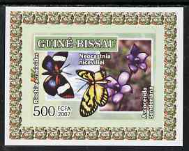 Guinea - Bissau 2007 Butterflies & Orchids individual imperf deluxe sheet #1 unmounted mint. Note this item is privately produced and is offered purely on its thematic appeal