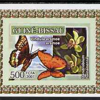 Guinea - Bissau 2007 Butterflies & Orchids individual imperf deluxe sheet #2 unmounted mint. Note this item is privately produced and is offered purely on its thematic appeal