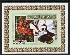 Guinea - Bissau 2007 Butterflies & Orchids individual imperf deluxe sheet #3 unmounted mint. Note this item is privately produced and is offered purely on its thematic appeal