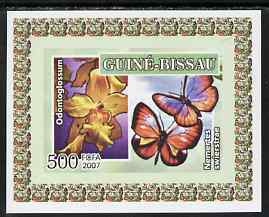 Guinea - Bissau 2007 Butterflies & Orchids individual imperf deluxe sheet #4 unmounted mint. Note this item is privately produced and is offered purely on its thematic appeal