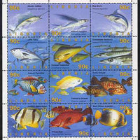 Liberia 1996 Fish perf sheetlet containing 12 values unmounted mint