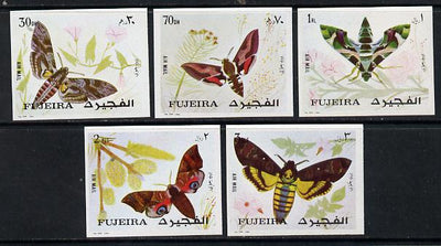 Fujeira 1972 Butterflies imperf set of 5 unmounted mint, Mi 1326-30B*